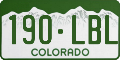 CO license plate 190LBL