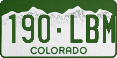 CO license plate 190LBM