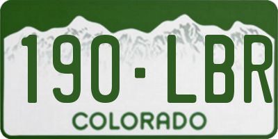 CO license plate 190LBR
