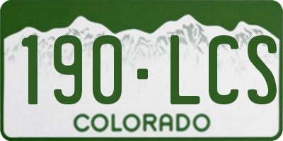 CO license plate 190LCS