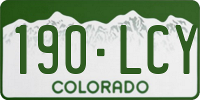 CO license plate 190LCY