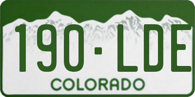 CO license plate 190LDE