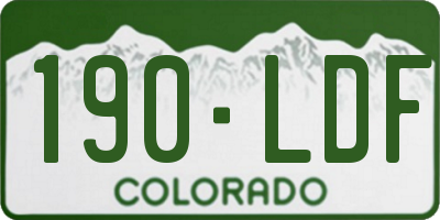 CO license plate 190LDF