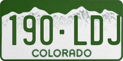 CO license plate 190LDJ