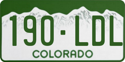 CO license plate 190LDL