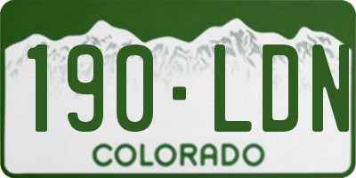 CO license plate 190LDN
