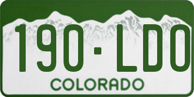 CO license plate 190LDO