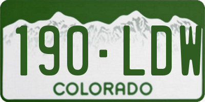 CO license plate 190LDW