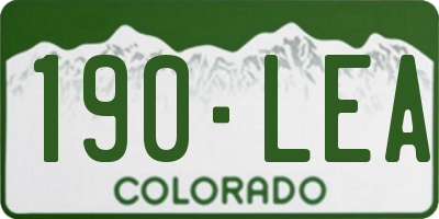 CO license plate 190LEA