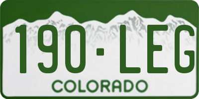 CO license plate 190LEG