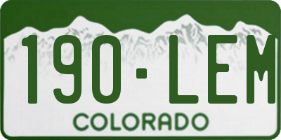 CO license plate 190LEM