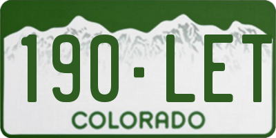 CO license plate 190LET