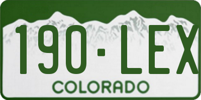 CO license plate 190LEX