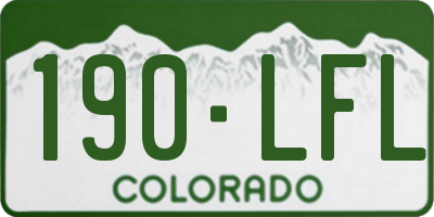 CO license plate 190LFL