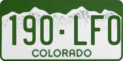 CO license plate 190LFO