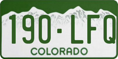 CO license plate 190LFQ