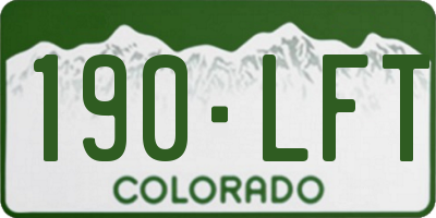 CO license plate 190LFT