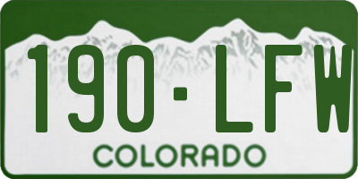 CO license plate 190LFW