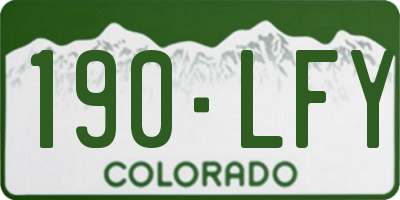 CO license plate 190LFY