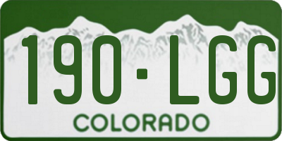 CO license plate 190LGG