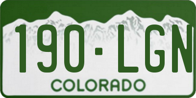CO license plate 190LGN