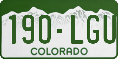 CO license plate 190LGU