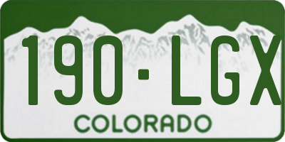 CO license plate 190LGX