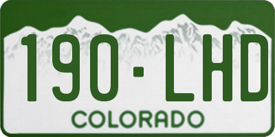 CO license plate 190LHD