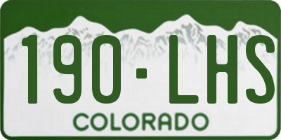 CO license plate 190LHS
