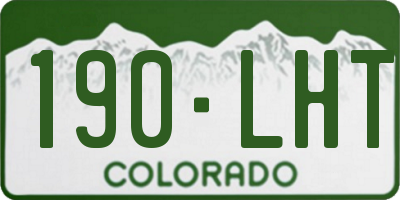 CO license plate 190LHT