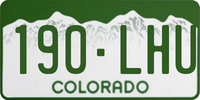 CO license plate 190LHU