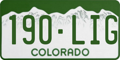 CO license plate 190LIG