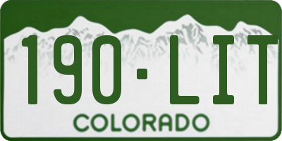 CO license plate 190LIT