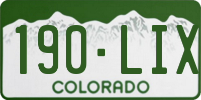 CO license plate 190LIX