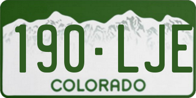CO license plate 190LJE