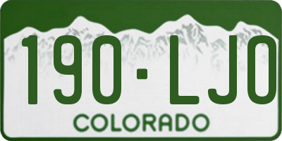 CO license plate 190LJO