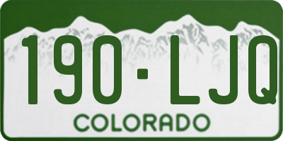 CO license plate 190LJQ