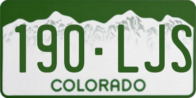 CO license plate 190LJS
