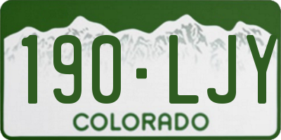 CO license plate 190LJY
