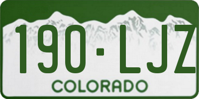 CO license plate 190LJZ