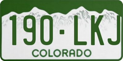 CO license plate 190LKJ