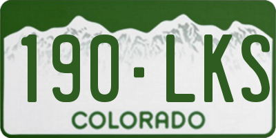 CO license plate 190LKS