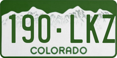 CO license plate 190LKZ