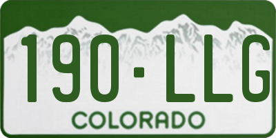 CO license plate 190LLG