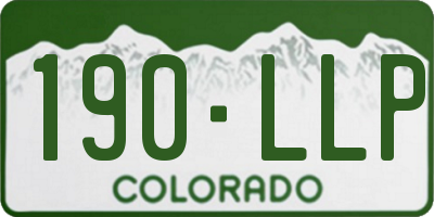 CO license plate 190LLP