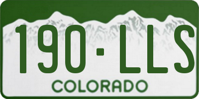 CO license plate 190LLS
