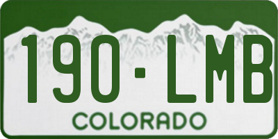 CO license plate 190LMB