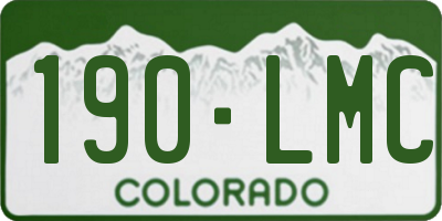 CO license plate 190LMC