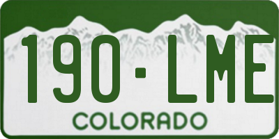 CO license plate 190LME