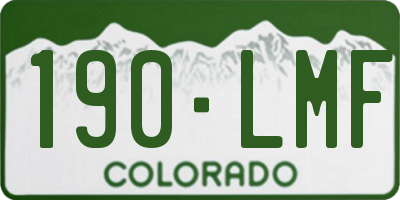 CO license plate 190LMF